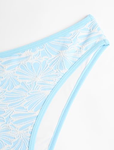 Image of ZAFUL Women Strapless Textured Bandeau Bikini 2 Piece Swimwear Cheeky Solid Lace up Bathing Suits