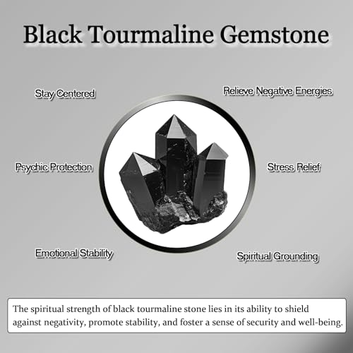 Black Tourmaline Choker Necklace for Women Layered Adjustable Goth Gothic Beaded Crystal Necklaces4