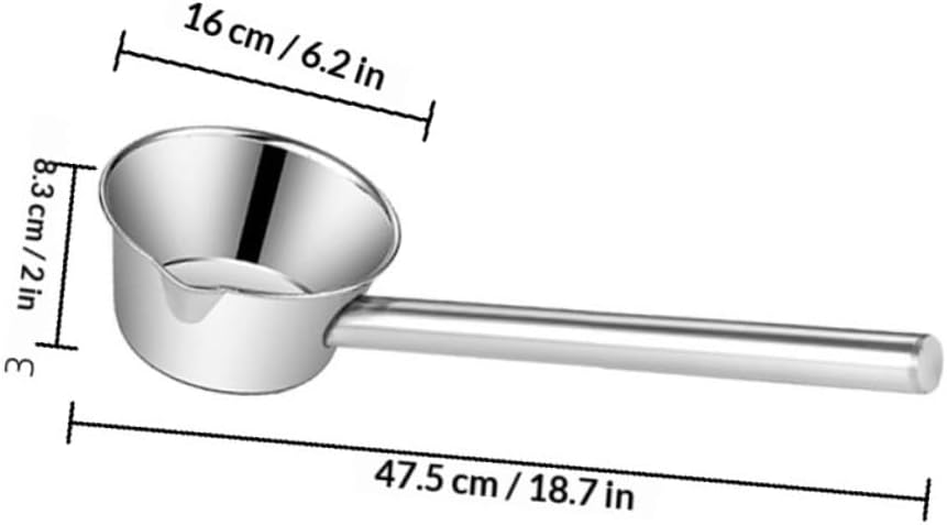 Stainless Steel Long Handle Ladle with Pour Spout 35cm Kitchen Water Bailer Soup Scoop for Home and Garden Use