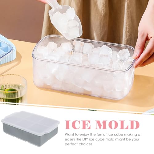 Bandeja para cubitos de hielo de silicona con tapa miniatura 3