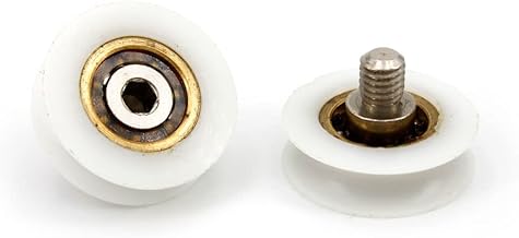 VR Shower Enclosure Bearings - Kit of 2 Pieces of Spare Steel Ball Pulley for Sliding Shower Doors Diameter 25 x 7.5 x 16.6 M6 Allen Ch4 U-Profile R.3
