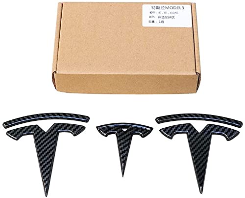 DVSWRB EmblèMe D'Insigne Voiture pour Tesla 3 Lettres Style Haute Performance Insigne Coffre Autocollant Porte ArrièRe Accessoires 3D ExtéRieurs, 3PCS Cover