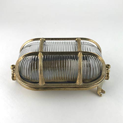 MAZARAKIS 1966 Lampada da paratia ovale in ottone