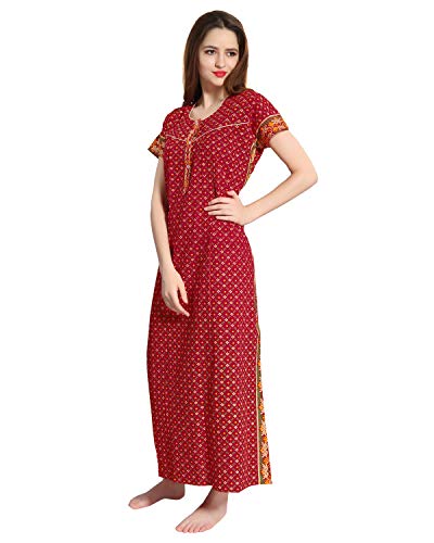 Image of AV2 Women's Cotton Printed Maxi Nighty
