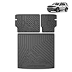 FIILINES Cargo Mat for 2026 Honda Passport, All Weather Trunk Cargo Liner with Backrest Liner Passport Accessories Black (Trunk Mat+Backrest Mat)