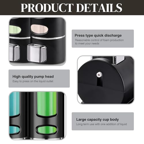 Image of Hand Liquid Soap Dispenser Wall Mounted, 400ml Bathroom Shower Dispenser, Shower Pump Dispenser and Organizer for Bathroom Kitchen Hotel, Refillable Liquid Lotion Soap Dispenser (2Pcs)