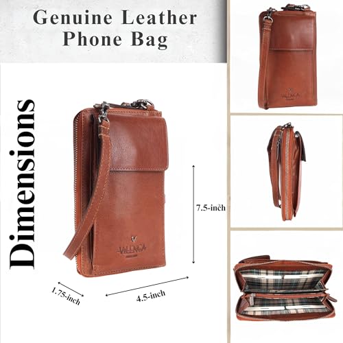 Image of Genuine Leather Small Leather Crossbody Bags For Women Cell Phone Purse, Trendy Casual with adjustable strap