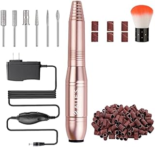 20000RPM Electric Nail Drill Compact Portable Efile Professional Manicure Pedicure Nail File Drill Kit for Acrylic, Gel Nails and Home Salon Use, Gold