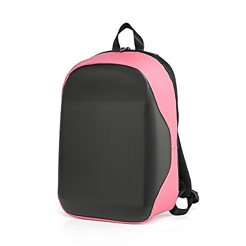 Preisvergleich Produktbild Missmark Rucksack mit LED-Beleuchtung, wasserfest, für Mobiltelefone, Tablet-PCs, große Kapazität, Reisetasche, lässig, Trend Pink Rose 30 * 10 * 42CM