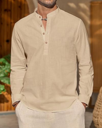Image of Vida Loca Light Yellow Color Men Solid Cotton Blend Straight Kurta Shirt