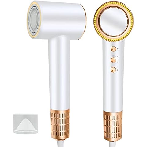 UKLISS Hair Dryer, Hairdryers for Women with 110, 000 RPM Brushless Motor for Fast Drying, 200 Million Negative Ion, Rotating Magnetic Nozzle, Low Noise Travel Hairdryer, Lightweight Hairdryer Cover