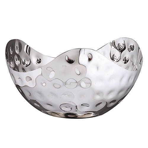 Elegance Bolt Hammered 10-1/2-Inch Triangular Single Wall Stainless Steel Serving Bowl