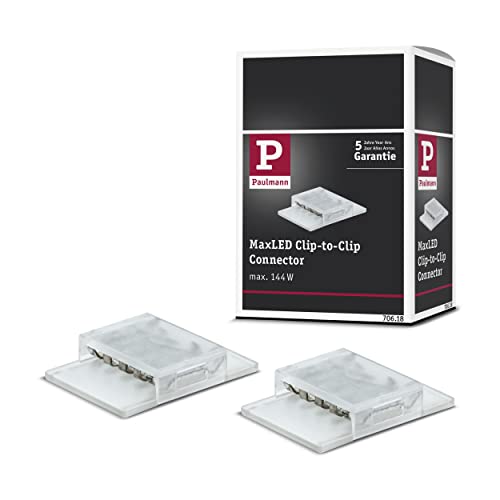 Paulmann 70618 MaxLED clip-to-clip connector voor LED Strip 2-pack accessoires voor niet-gecoate strips voor het opnieuw verbinden van afgesneden strips