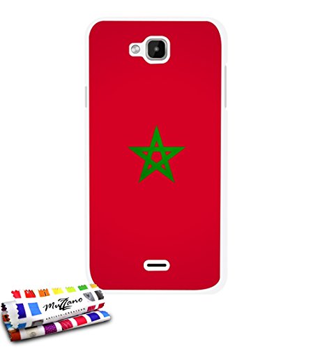 Coque rigide Ultra-Slim WIKO SLIDE au motif exclusif [Drapeau maroc] [Blanche] de MUZZANO + STYLET et CHIFFON MUZZANO® OFFERTS - La Protection Anti-rayure ULTIME, ELEGANTE ET DURABLE pour votre WIKO SLIDE