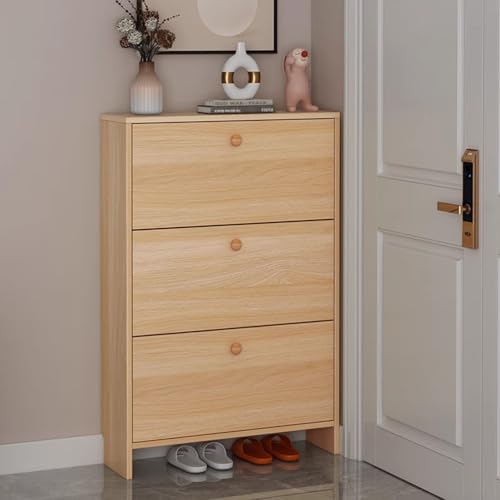 Armoire à chaussures en bois à 3 tiroirs avec grand comptoir pour entrée ordonnée