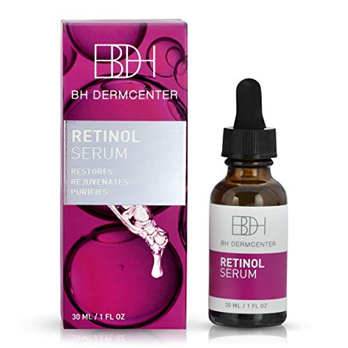 BH DERMCENTER Retinol Serum Restores Rejuvenates and Purifies Skin, 1 oz, Reduces Appearance of Fine Lines, Non-GMO, Vegan, Cruelty Free