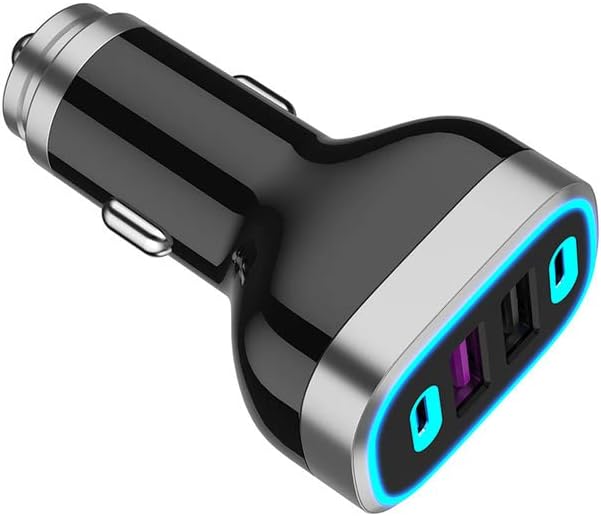 USB C Car Charger, 4 Ports 70W [ PD 30W&QC3.0] Super Fast Mini Car