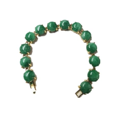 SUTTONRAL Stunning 14K Gold Emerald Bracelet, Natural Oval Green Gemstone Jewelry for Women ,Elegant Emerald Green Bracelet Best for Mother's Day (Style 1)