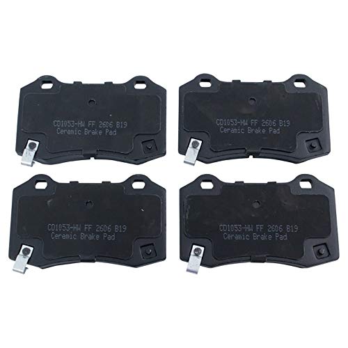 Image of TRQ Rear Brake Pad and Rotor Set Ceramic G Coated Rotors Compatible with 2020 Jeep Grand Cherokee