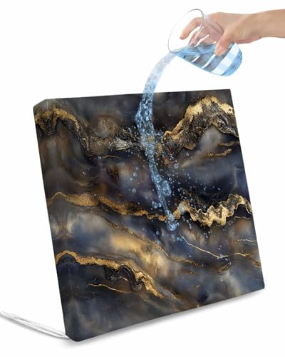 2 Pack Modern Abstract Waterproof Cushion Covers with Ties, Outdoor Patio Chaise Lounge Chair Seat Cushion Slip Covers Replacement(Only Cover) Luxury Black Golden Marble Texture 24