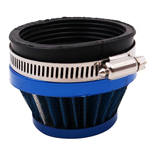Tiardey Filtro de aire universal para motocicleta de 60 mm, kit de filtro de entrada de aire con abrazadera - Azul