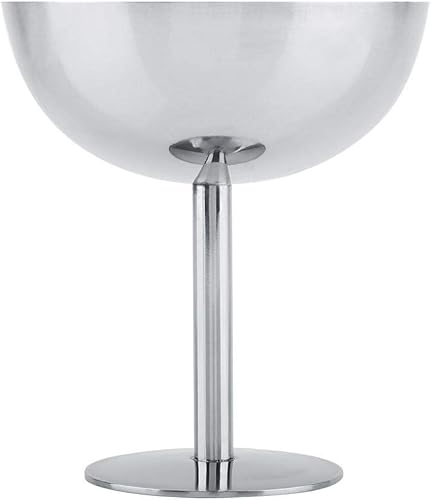 Copas de helado Plato de postre de acero inoxidable para ensalada y pudín de frutas alto