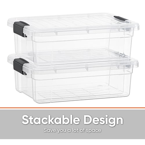 Image of Superio 2.3 Quart Clear Plastic Storage Containers with Lids, Stackable Organizer Bins, BPA-Free Storage Boxes for Home, Office, Dorm & Classroom, 3 Pack