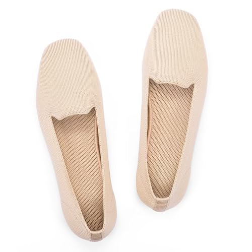 Image of Frank Mully Women's Loafer Flats Square Toe Comfortable Office Work Shoes, Cute Penny Loafer Slip On Walking Driving Shoes