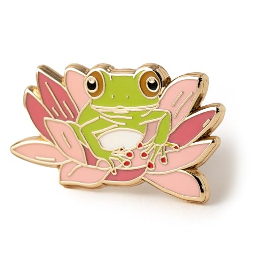 Image of Cute Frog Enamel Pin - Kawaii Handcrafted Lapel Pin, Minimalist Frog Design, Adorable Nature-Inspired Accessory, Quirky Frog-Themed Gift for Collectors and Frog Lovers