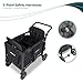 WONDERFOLD W4 Elite Pro Stroller Wagon (4 Seater) - Wagon Stroller with 5-Point Harnesses, Adjustable Push Handle, and Adjustable Sun Canopy - Safety Certified, Jet Black