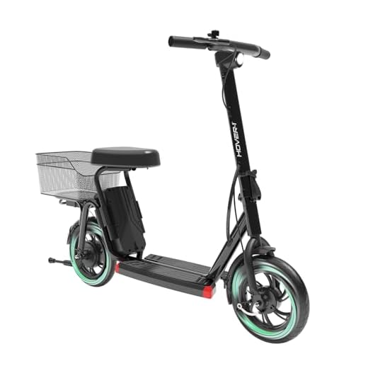 Hover-1 Alpha Cargo Foldable Electric Scooter with 300W Brushless Motor, 16 mph Max Speed, 12” Tires, and 15 Mile Range Commuter Scooter for Adults & Teens