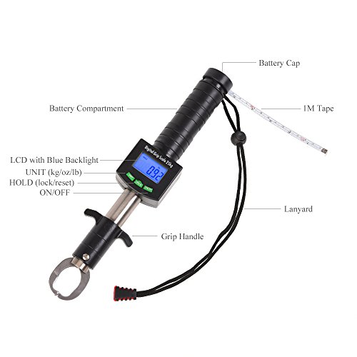 Andoer Alicate de pegador digital para peixes, garra de pesca, grampo de aço inoxidável, suporte par