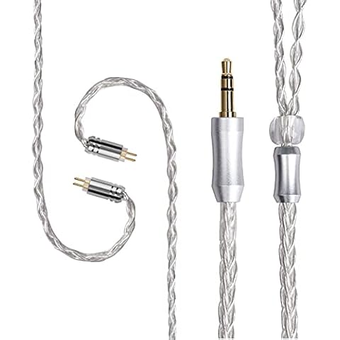 FEDAI 8 Core Silver Plated Copper Cable Upgrade Earphone Cable, 2PIN 0.78mm Replacement Cable for KZ ES4 ZST ZSN ZS3 ZSR CCA C10 AS10 ZS10 C16 V80 V90 CVJ CSA (3.5mm, 2 pin 0.78mm) Cover