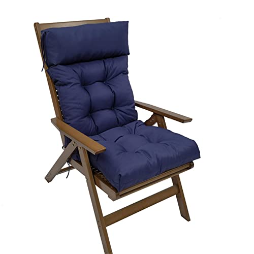 Cojín plegable para silla de patio, cojín para silla mecedora de jardín, tumbona, cojines de asiento para exteriores, antideslizante, respaldo alto y para todo tipo de clima, cojines de asiento para