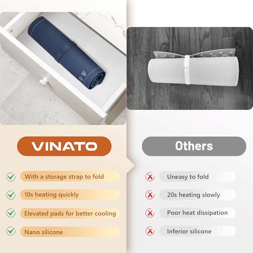 Vinato Warmhalteplatte für Lebensmittel, Tragbare und faltbare Warmhalteplatten, einstellbare Temperaturregelung, Silikon-Warmhalteplatte zum Aufwärmen, Auftauen und Warmhalten von Speisen – Bild 7