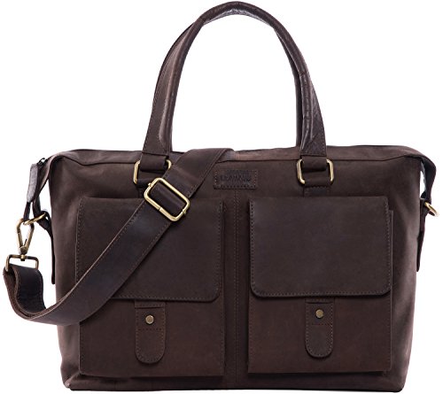 LEABAGS Glasgow Handtasche aus echtem Büffel-Leder im Vintage Look - Muskat