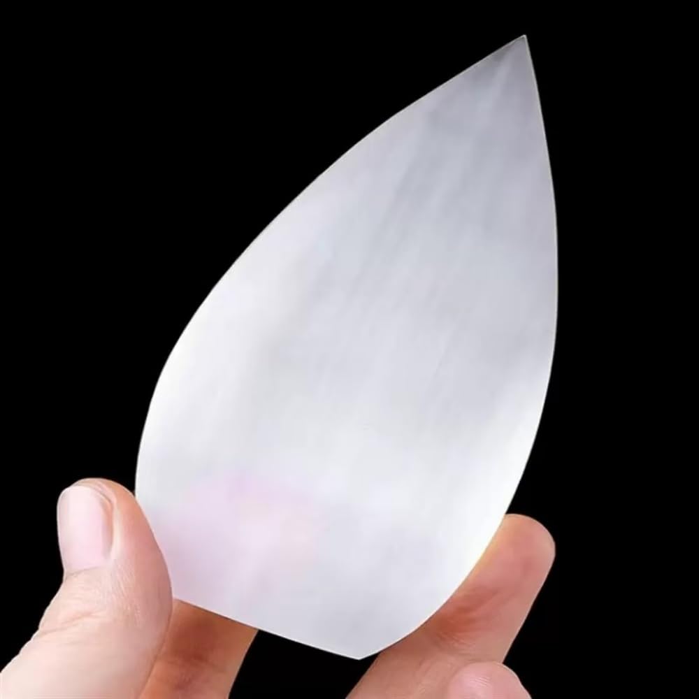 AARTERZZA 70-100g 1pc Selenite Flame Shaped Gypsum White Crafts Stone Ornament and Home Decoration