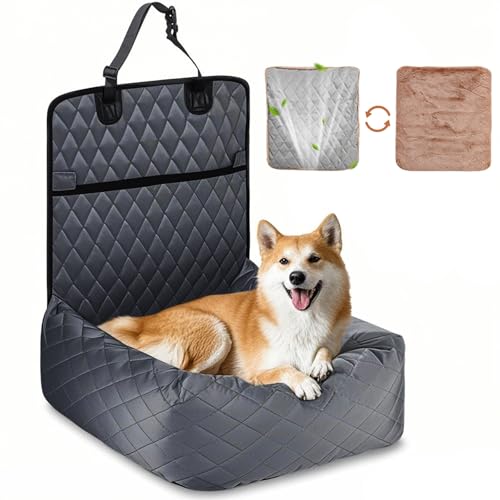 Happy Hachi Siège de Voiture pour Chien 2 en 1 Siège d’Auto Chien, Siège pour Véhicule de Voyage Portatif Transporteur pour Animal de Compagnie avec...
