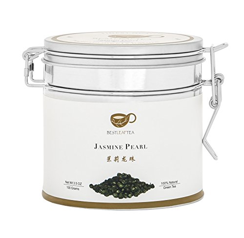 Bestleaftea- Spring Picked Jasmine Pearl Green Tea/Chinese Loose Leaf Tea 100 Gram/3.5 Oz #TOP4