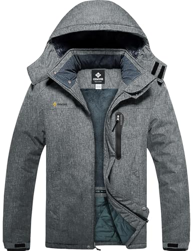 Image of GEMYSE Men's Ski Snow Jacket Warm Winter Waterproof Coat Snowboard Rain Jacket Hooded Windproof Windbreaker
