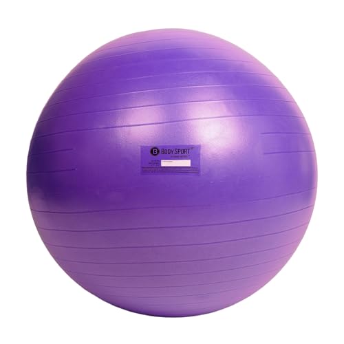 Image of Body Sport Exercise Ball with Pump for Home, Gym, Balance, Stability, Pilates, Core Strength, Stretching, Yoga, Fitness Facilities, Desk Chairs
