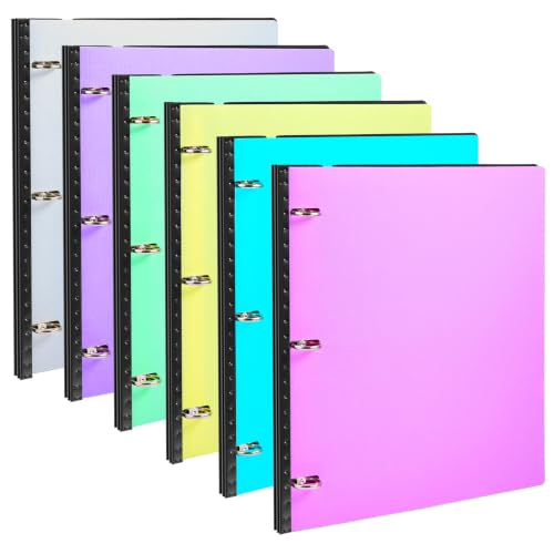 Image of WOT I 6-Pack Telescoping 3 Ring Binder(0.75 inch), Expandable Flexible Binder - Patented Design for Easy Portability, Holds 8.5 inchx11 inch Paper for School, Office, Home(Assorted Pastels)