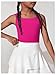 WDIRARA Girl's Twist Back Sports Bras Backless Tank Top Workout Sports Shirts for Gym Hot Pink Solid 10Y