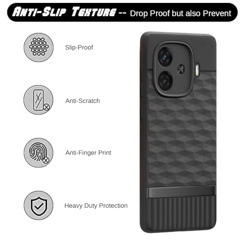 Image of Shockproof Case for iQOO Neo 10R 5G | Full Camera Protection | TPU Flexible Back Cover for iQOO Neo 10R 5G (Matte Black)