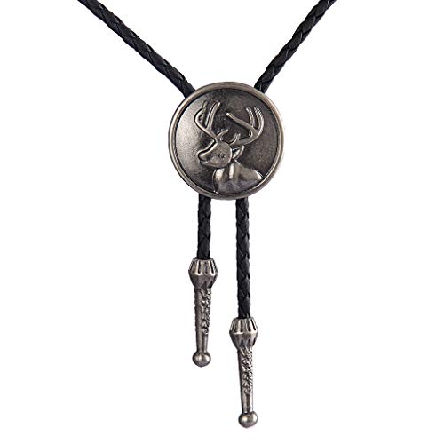 Image of GelConnie Native American Bolo Tie Rodeo Cowboy Leather Necktie Western Necklace Costume Accessories for Men,Women