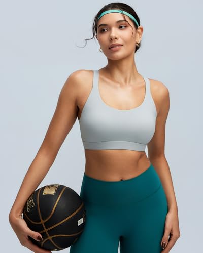 Image of RUNNING GIRL Sports Bras for Women,Light Impact Molded Cup Strap Sports Bra with Sewn in Pads,Best for A-C Cup