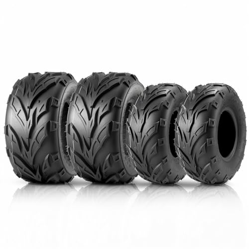 MaxAuto Set of 4 ATV Tire 145/70-6 &16x8-7 Mini Bike Tires, 145x70-6 All Terrain UTV Tire 16x8x7 Go-Kart Quad Tires,6 PR Tubeless, 4 Pack