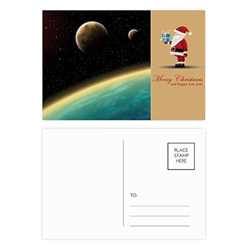 Cartes postales univers et Père Noël bleu pour éviter les cartes de vœux banales (x20)