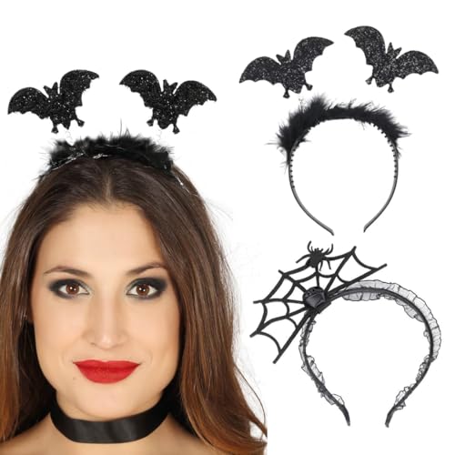 Diadema de morcego com pelúcia, diadema de teia de aranha com pelúcia, carnaval Halloween festa fantasia acessórios