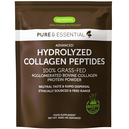 Advanced-Hydrolysed-Collagen-Peptides-100-Grass-Fed-Bovine-Collagen-400g-Easy-Mix-Super-Premium-Protein-Powder-40-Servings-by-Igennus
